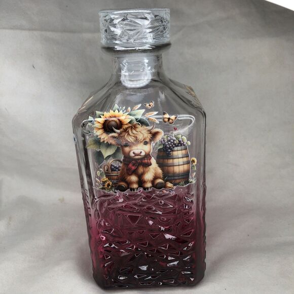 Highland Cow Wine 🍷 Decanter - Target 🎯 Bullseye's Playground Pink/Red NEW! - Picture 6 of 6
